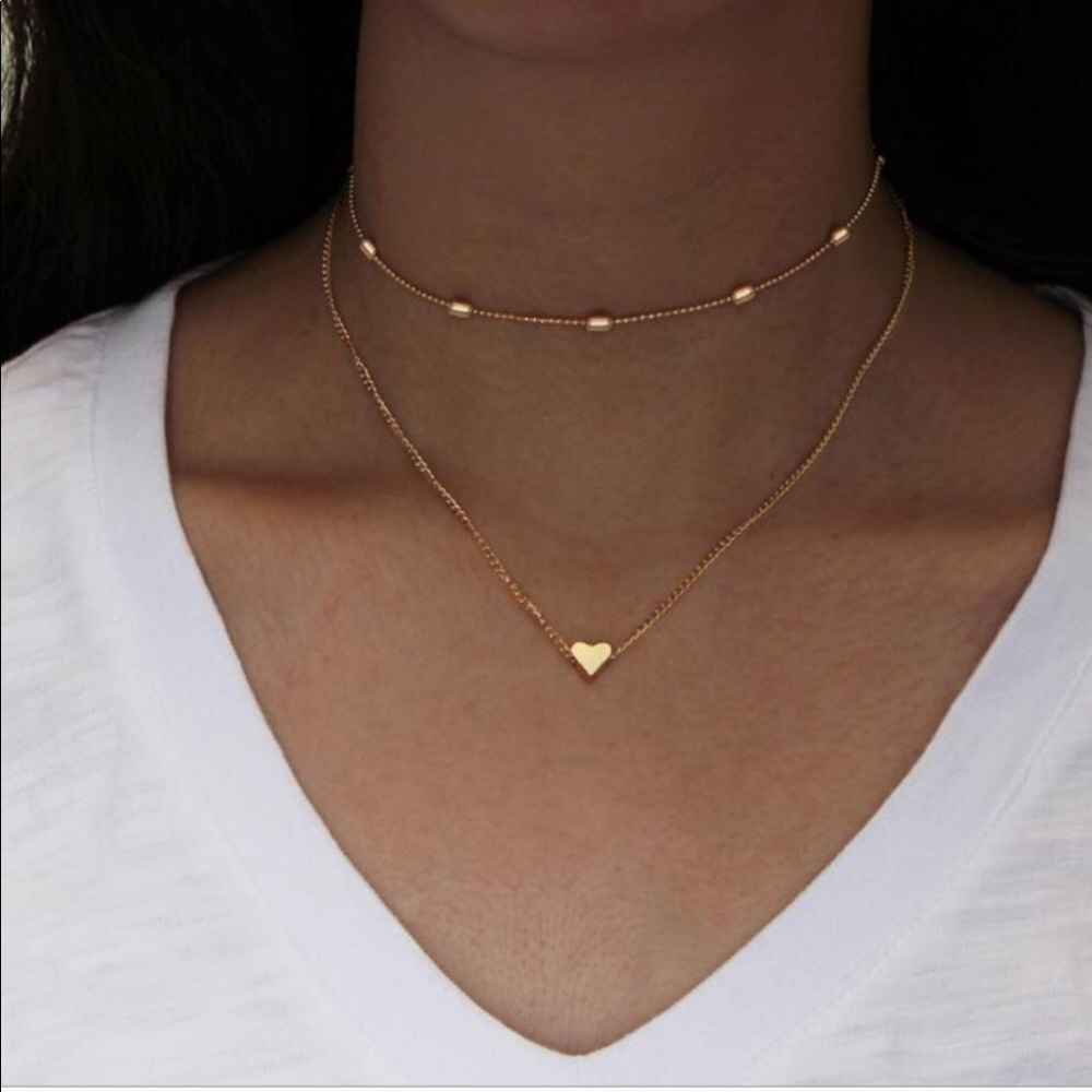 ‼️ Dainty Gold Heart Choker Necklace‼️